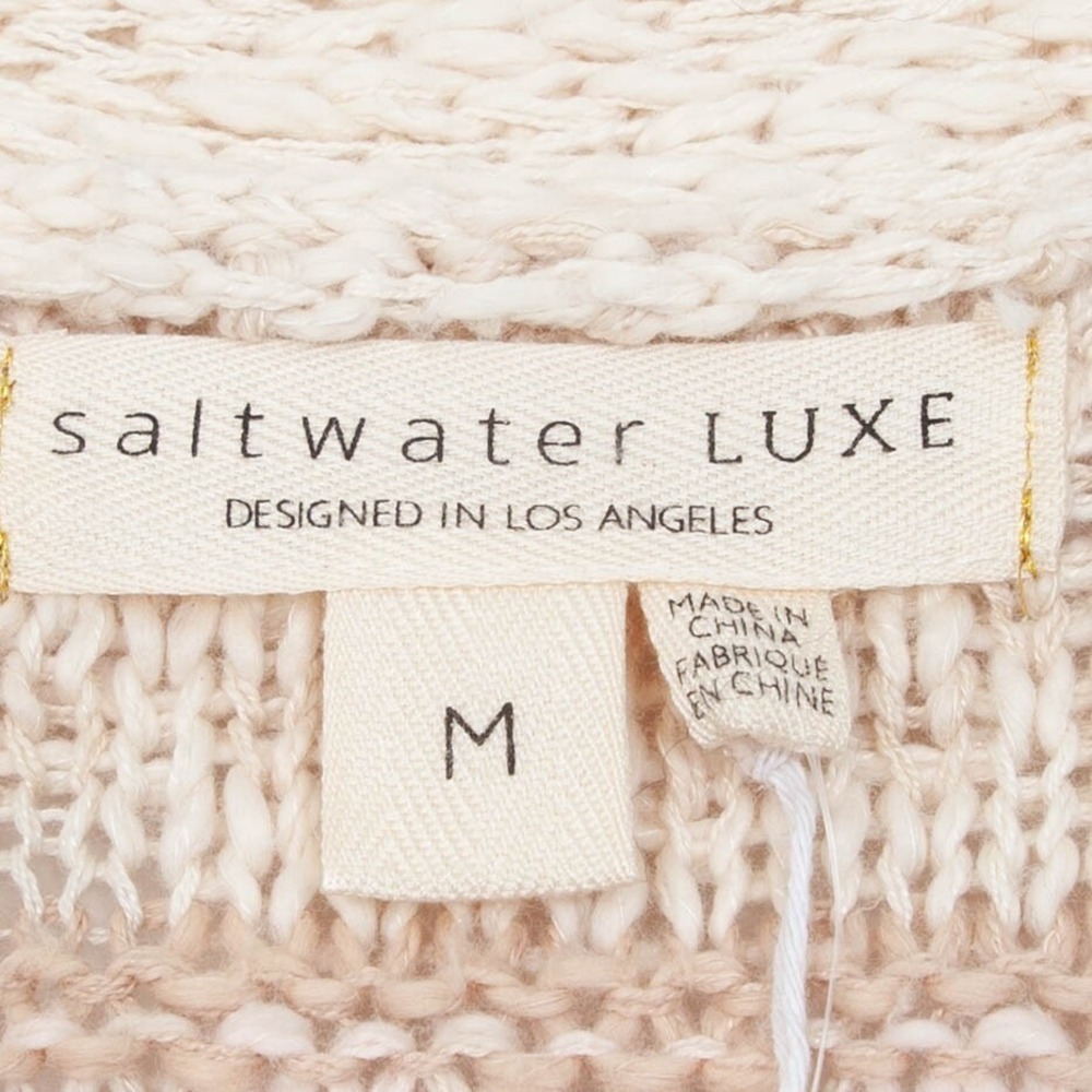 NWT Saltwater Luxe Womens 3D Knit Balloon Sleeve Cardigan Sweater Size M Neutral - Picture 5 of 8